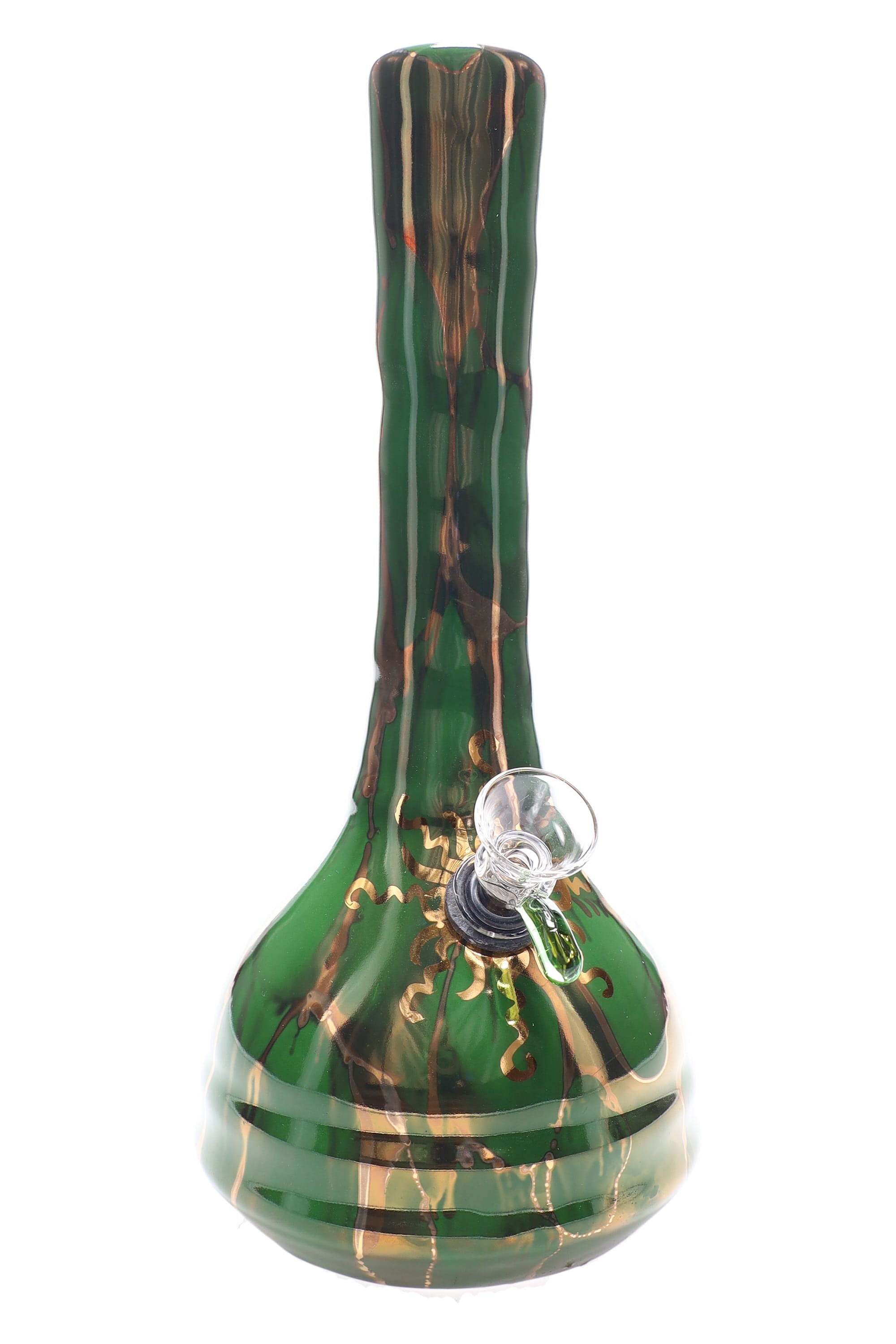 Ancient Creations 9″ Gold Sunburst Ceramic Beaker Bong - Discreet Smoker