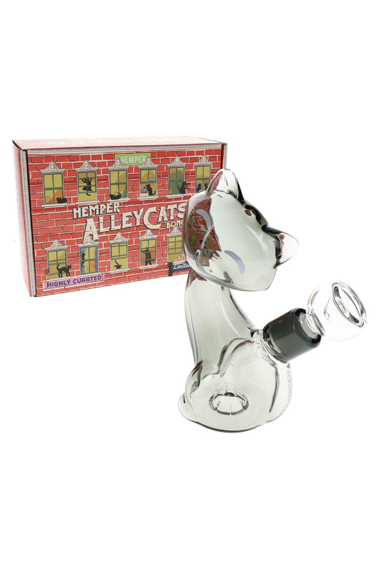 Hemper Alley Cats Cat Glass Bong – 6″ – 14.5 mm - Discreet Smoker