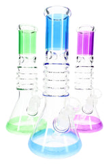 GoG Ring Beaker Bong “Showcase Pop” – 10″ – Ice Pinch – Assorted Colors - Discreet Smoker
