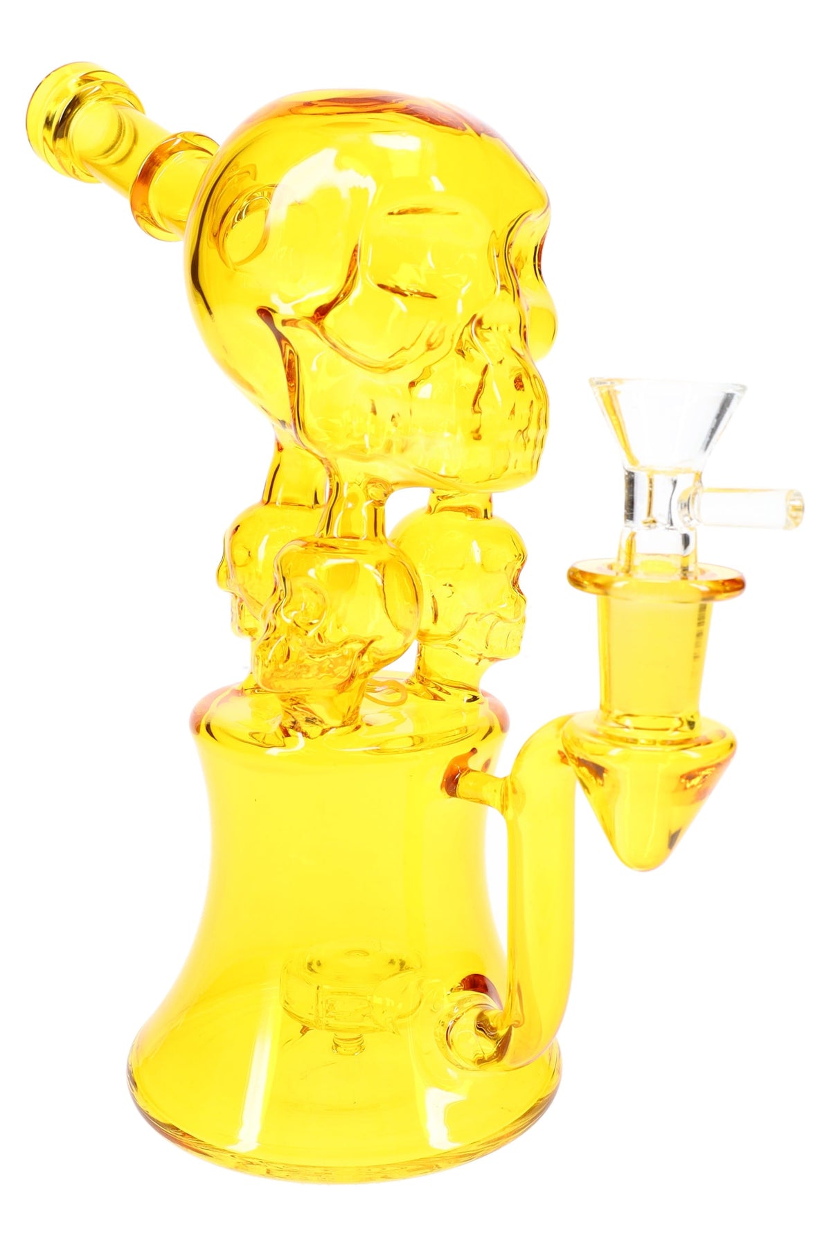 GoG Skull Recycler Bong – 8½″ – Showerhead Perc – Assorted Colors - Discreet Smoker