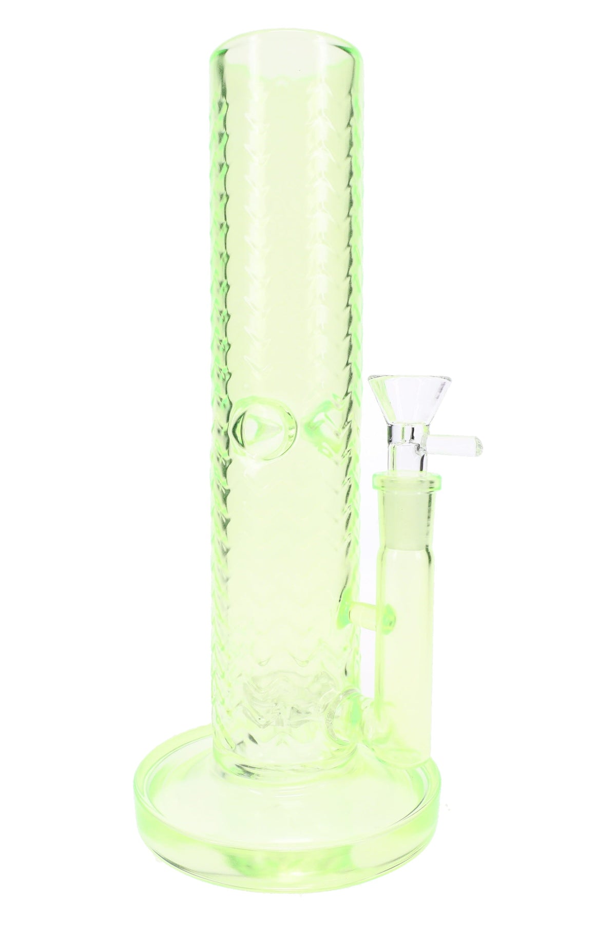 Wave-Texture Straight Shooter Bong “Ripple Rocket” – 10″ – Showerhead Perc – Ice Pinch - Discreet Smoker