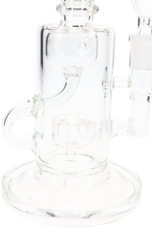 GoG Clear Stemless Recycler Bong – 9½″ – Drum Perc – Fabergé Chamber