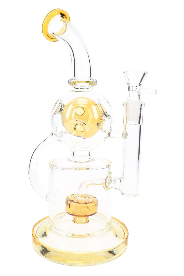 GoG Stemless Fabergé Recycler Bong – 11½″ – Drum Perc, Amber