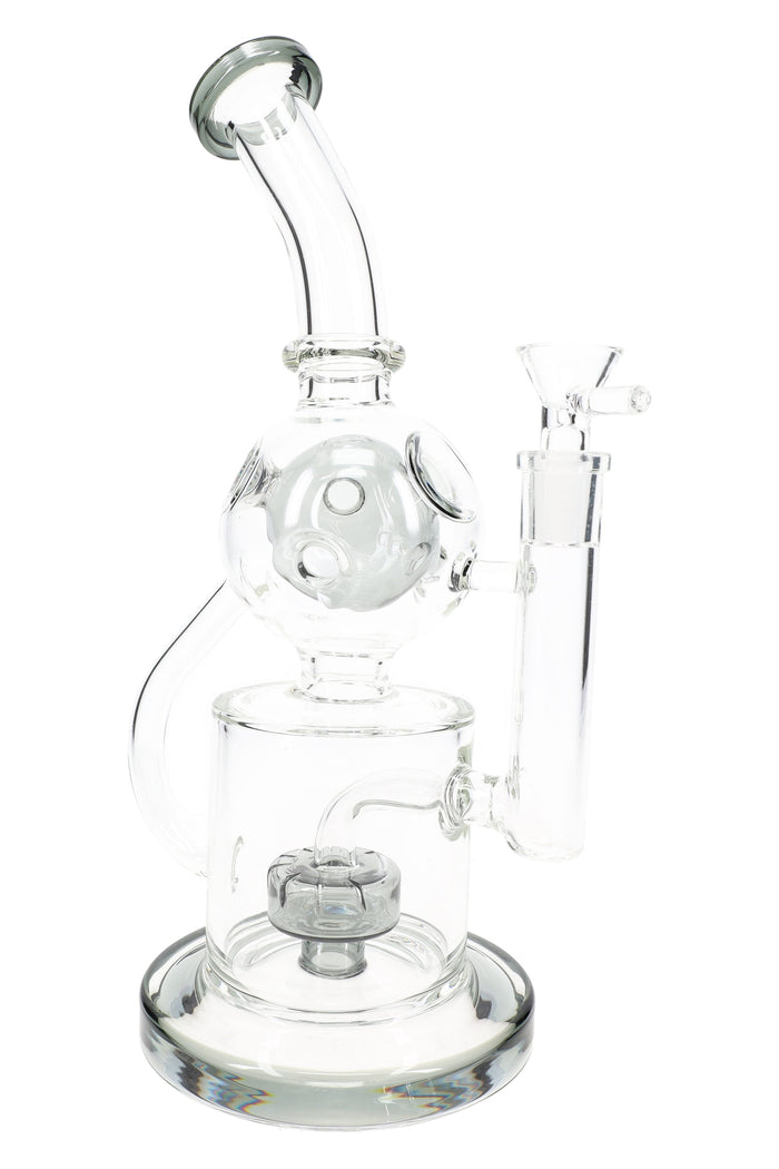 GoG Stemless Fabergé Recycler Bong – 11½″ – Drum Perc, Gray