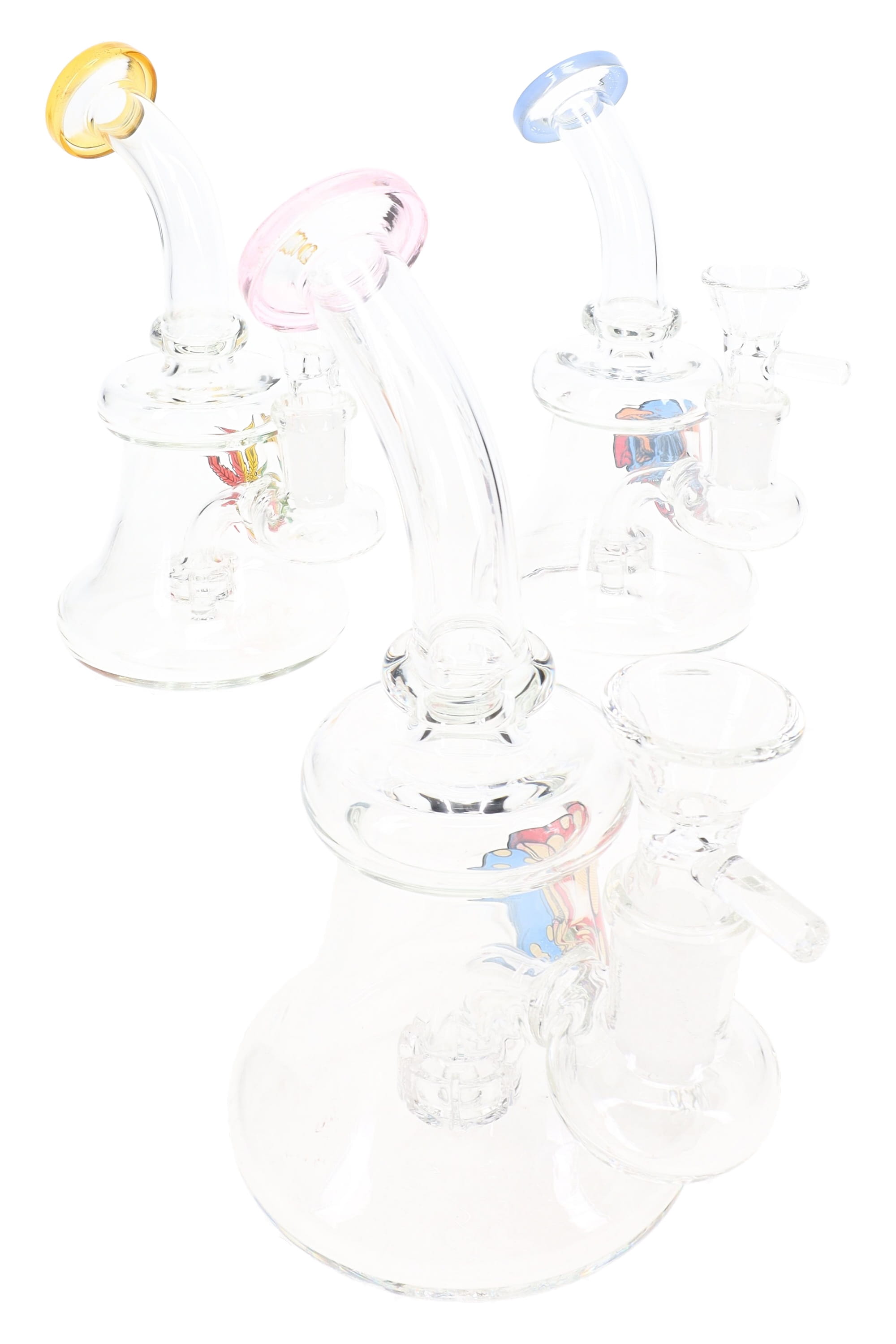 GoG Decal Stemless Beaker Bong – 6″ – Showerhead Perc – Assorted - Discreet Smoker