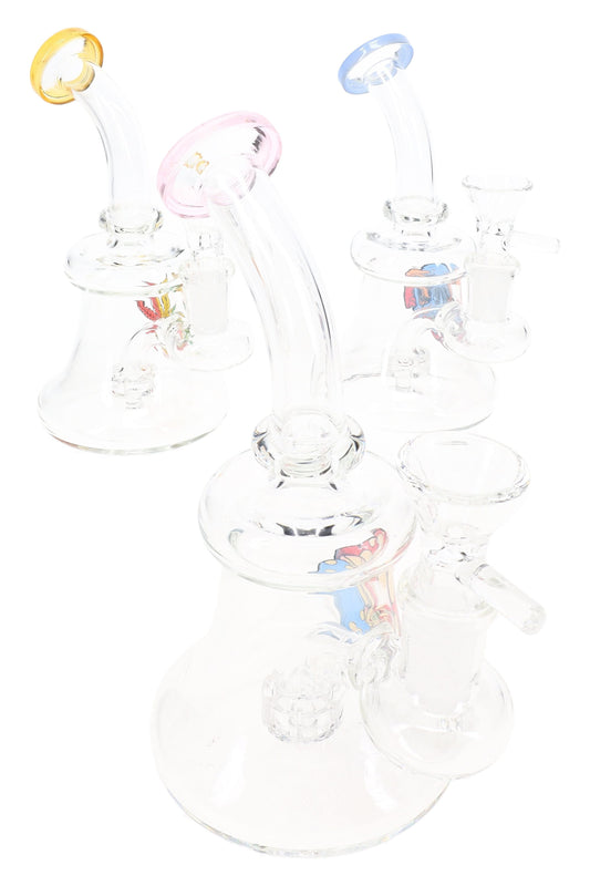 GoG Decal Stemless Beaker Bong – 6″ – Showerhead Perc – Assorted - Discreet Smoker