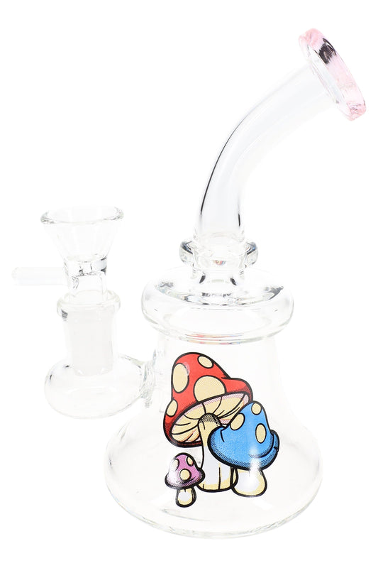GoG Decal Stemless Beaker Bong – 6″ – Showerhead Perc – Assorted - Discreet Smoker