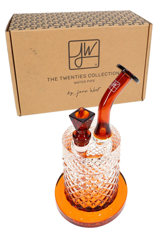 Jane West Twenties Collection Glass Water Pipe – 7½″ - Discreet Smoker