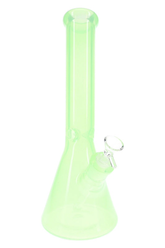 Colored Glass Beaker Bong “Color Guard” – Ice Pinch – 7 mm Thick – 14″ – Assorted Colors