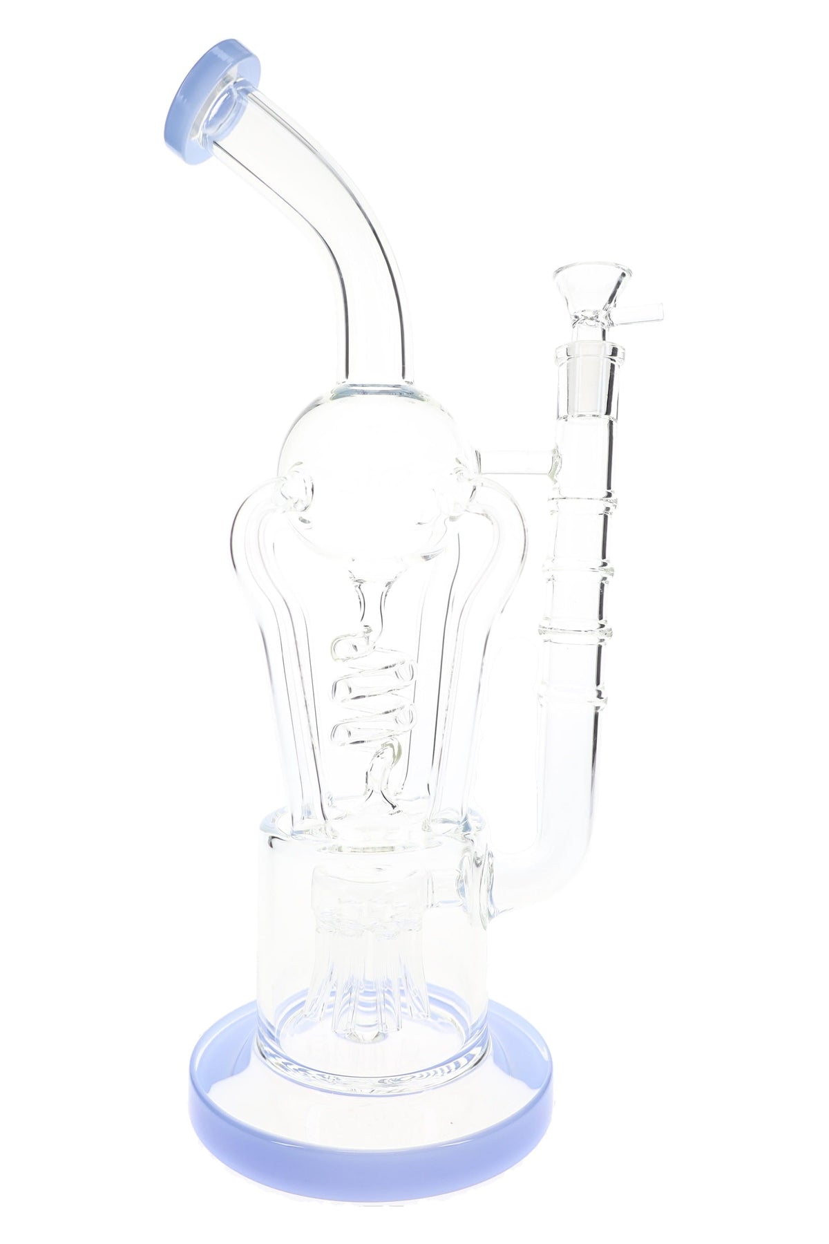 Spiral Quad Recycler Bong “Twist Flow” – Sprinkler Perc – 13½″ – Assorted Colors