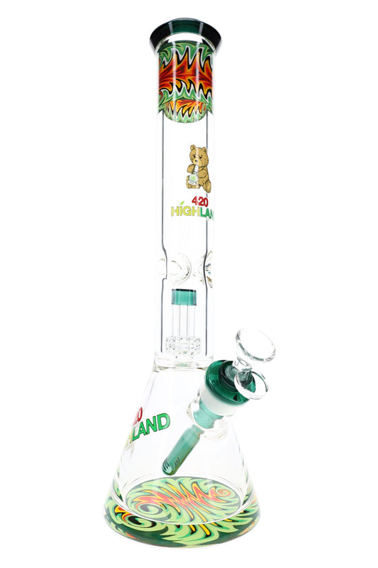 Reverse Rasta Beaker Bong “Rasta Matrix” – Dome Matrix Perc – 16″ – Assorted Colors