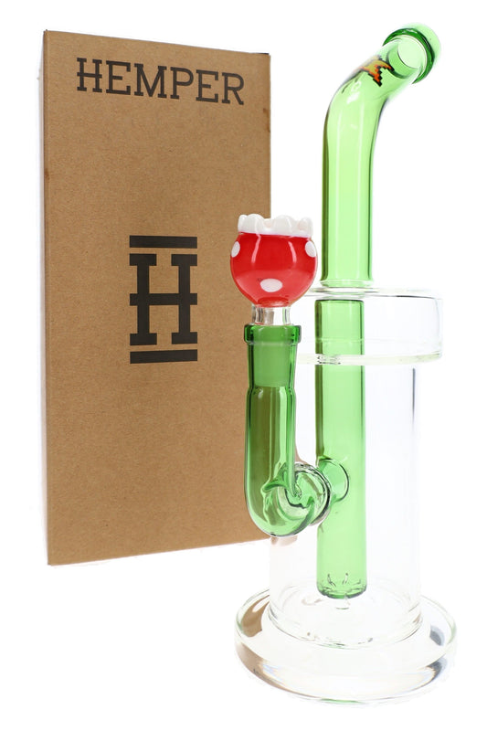 Hemper Gaming XL Glass Bong – Showerhead Perc – 10″ - Discreet Smoker
