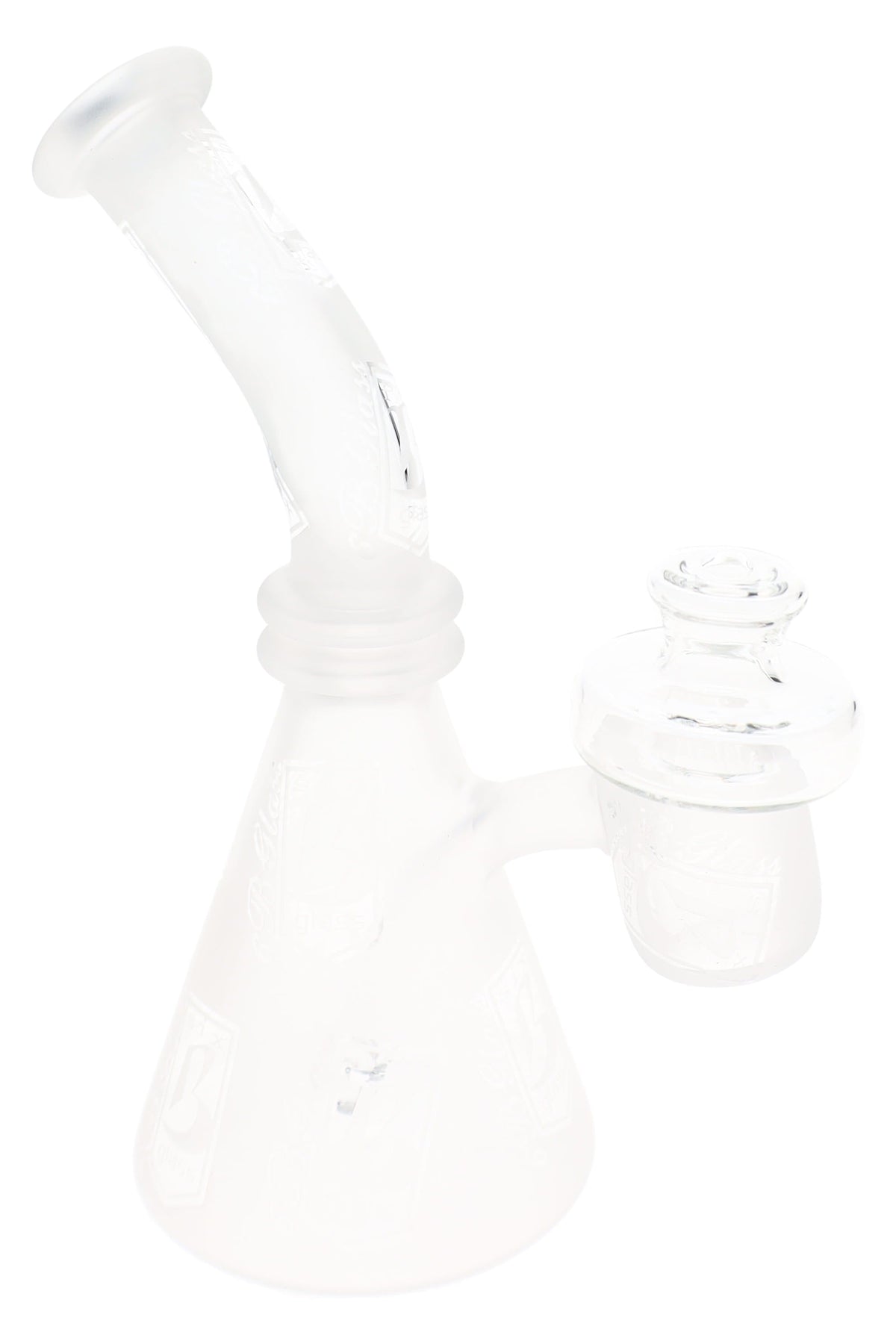 6B Glass Frosted Quartz Mini Dab Rig – 5″ - Discreet Smoker