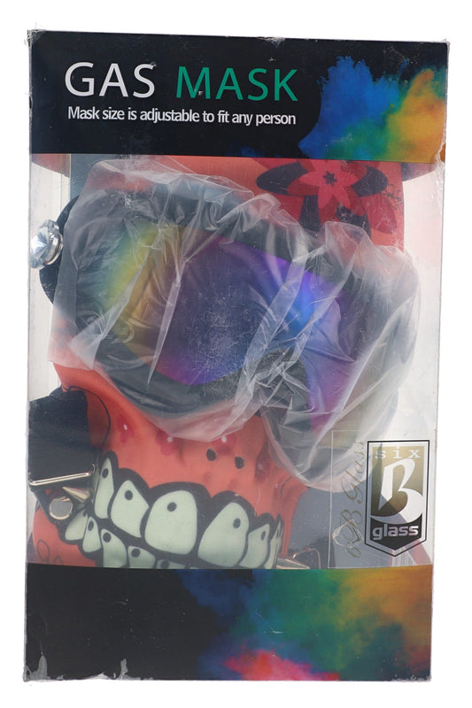 6B Glass Gas Mask Acrylic Bong – 9″ – Assorted Colors - Discreet Smoker