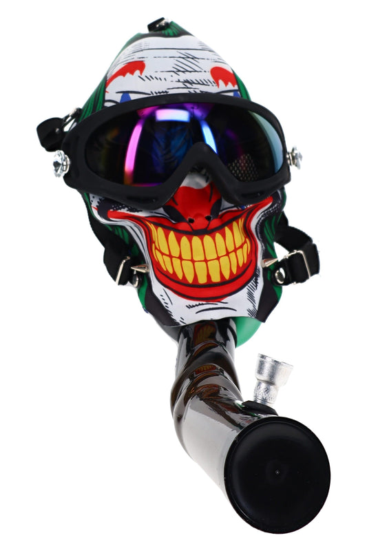 6B Glass Gas Mask Acrylic Bong – 9″ – Assorted Colors - Discreet Smoker