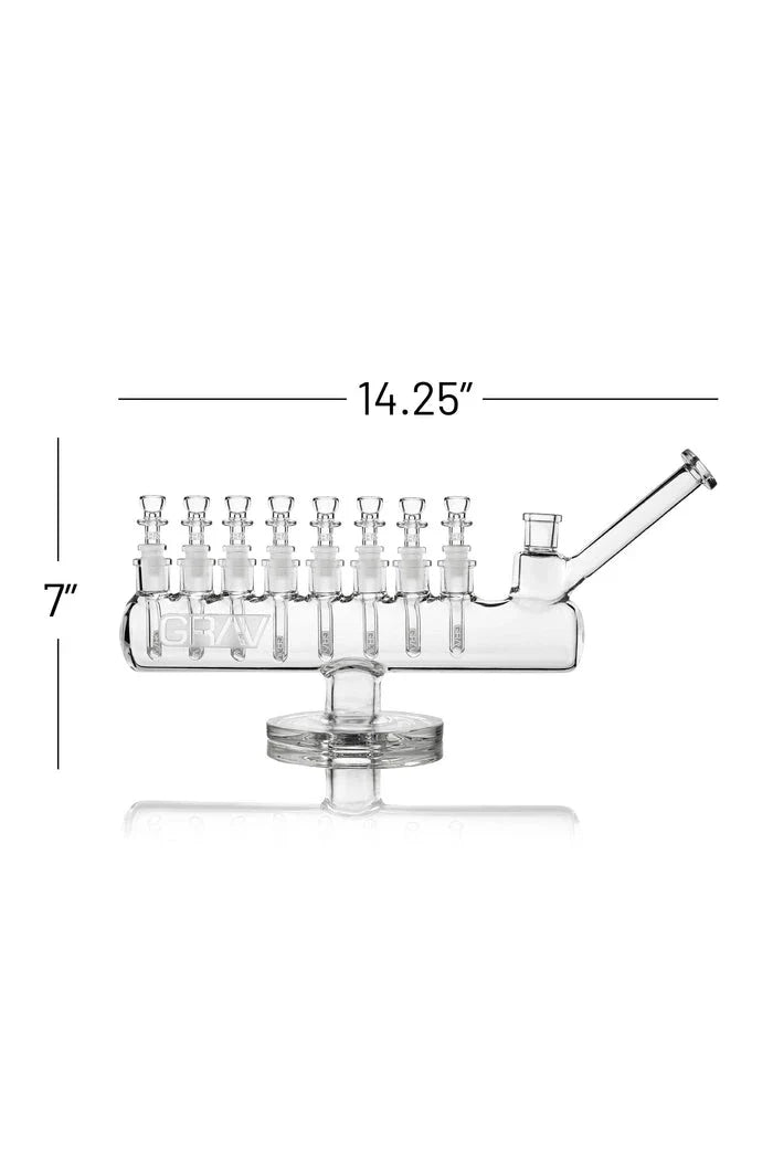 GRAV Menorah Bong – Borosilicate Glass – 14.25″