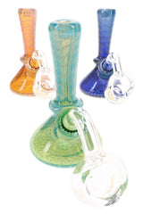 6B Glass Silver Fumed Bubble Beaker Dab Rig – 10 mm – 3½″ – Assorted Colors