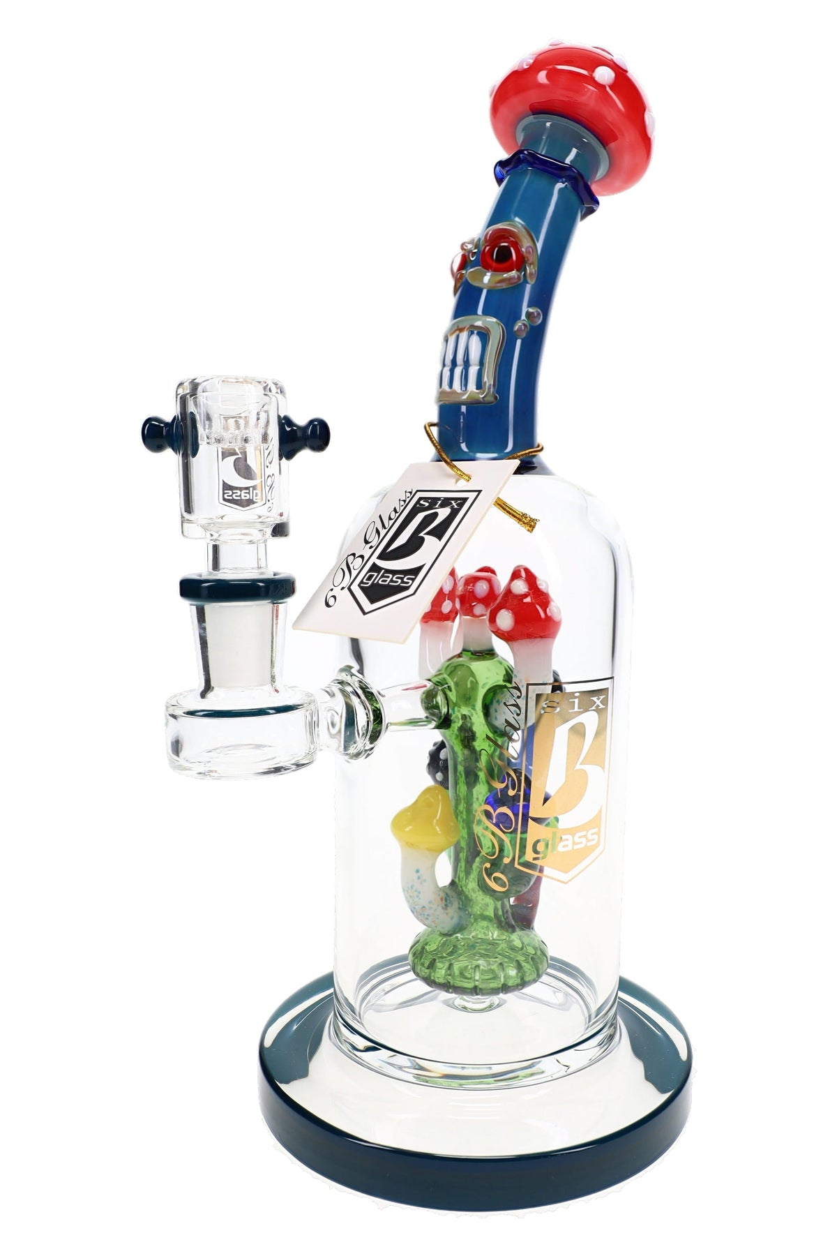 6B Glass Mushroom Monster Showerhead Perc Dab Rig – 10″ – Assorted Colors