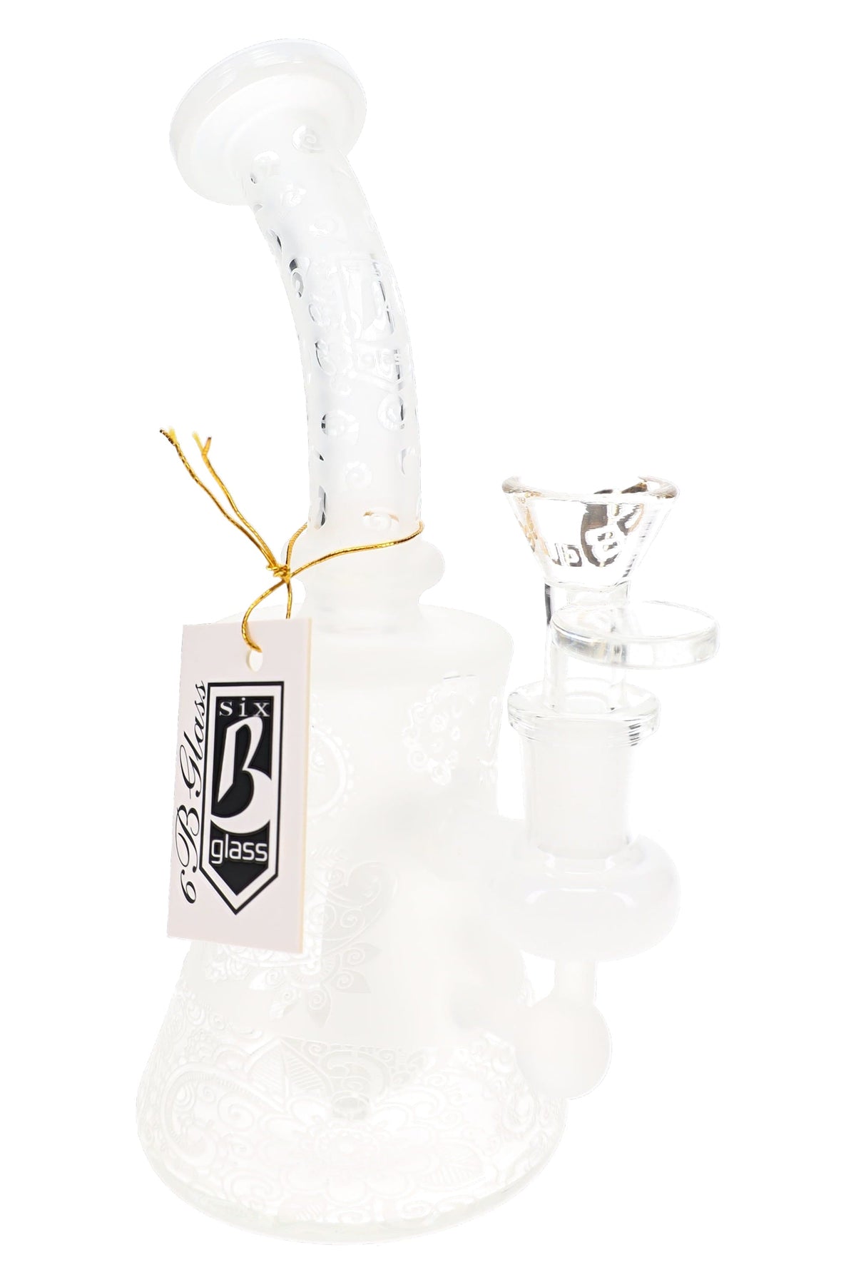 6B Glass Frosted Showerhead Perc Bong – 7½″ – Assorted Colors - Discreet Smoker