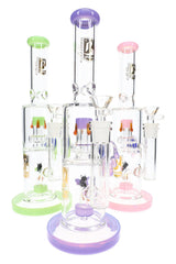6B Glass Bee Double Showerhead Perc Bong – 12″ – Assorted Colors