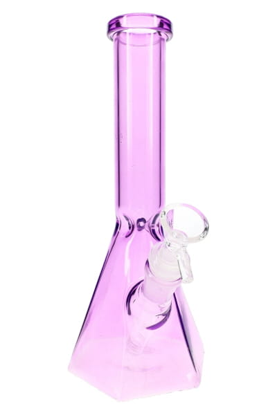 Colored Glass Hexagon Beaker Bong “Hex Haze” – 10″ – Assorted Colors - Discreet Smoker