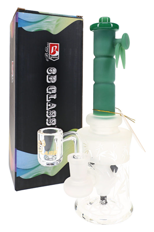 6B Glass Frosted Panda Perc Dab Rig – 14.5 mm Female – 8.5″ – Assorted Colors - Discreet Smoker