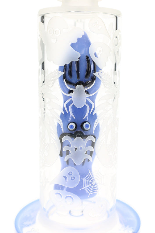 6B Glass Halloween Ghost Perc Bong – 14.5 mm Female – 9.5″ – Assorted Colors - Discreet Smoker