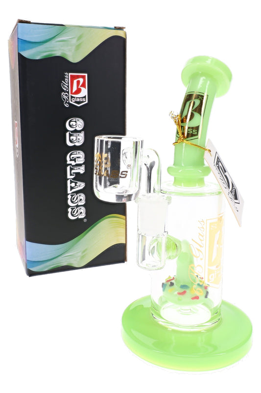 6B Glass Donut Perc Dab Rig – 10 mm Female – 6.5″ – Assorted Colors - Discreet Smoker