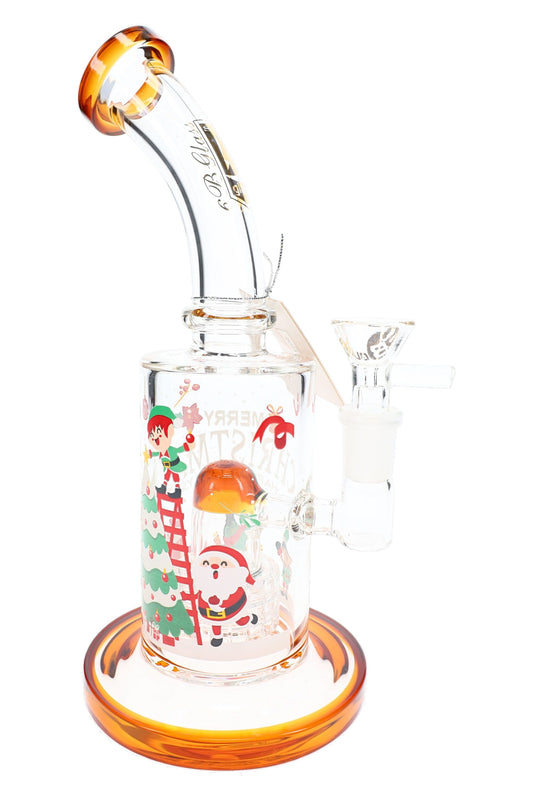 6B Glass Christmas Dome Matrix Bong – 14.5 mm Female – 9″ – Assorted Colors - Discreet Smoker