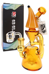 6B Glass Banana Recycler Dab Rig – 14.5 mm Female – 8″ – Assorted Colors - Discreet Smoker