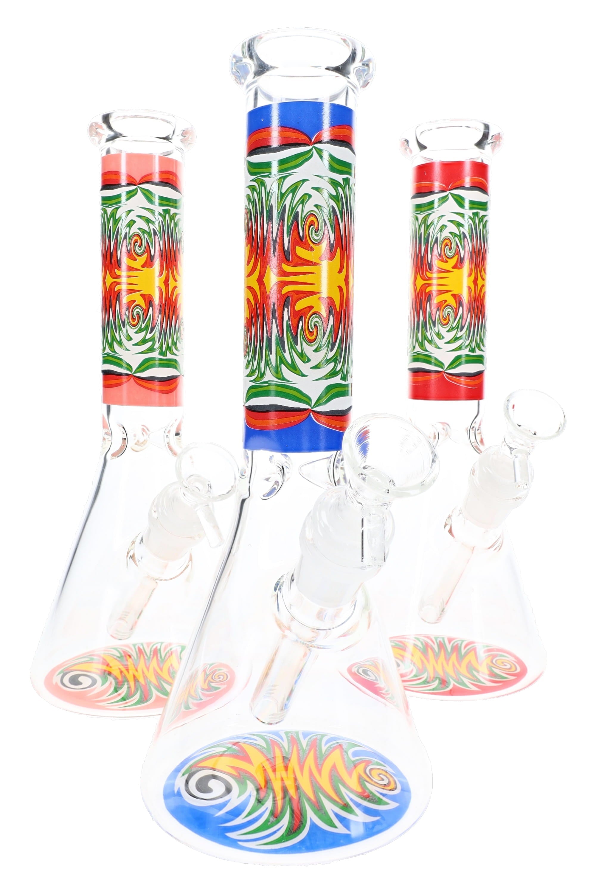 Decal Glass Beaker Bong “Silly Shock” – 10″ - Discreet Smoker