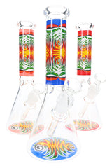 Decal Glass Beaker Bong “Silly Shock” – 10″ - Discreet Smoker