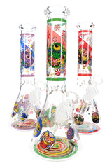 Decal Glass Beaker Bong “Silly Shock” – 10″ - Discreet Smoker