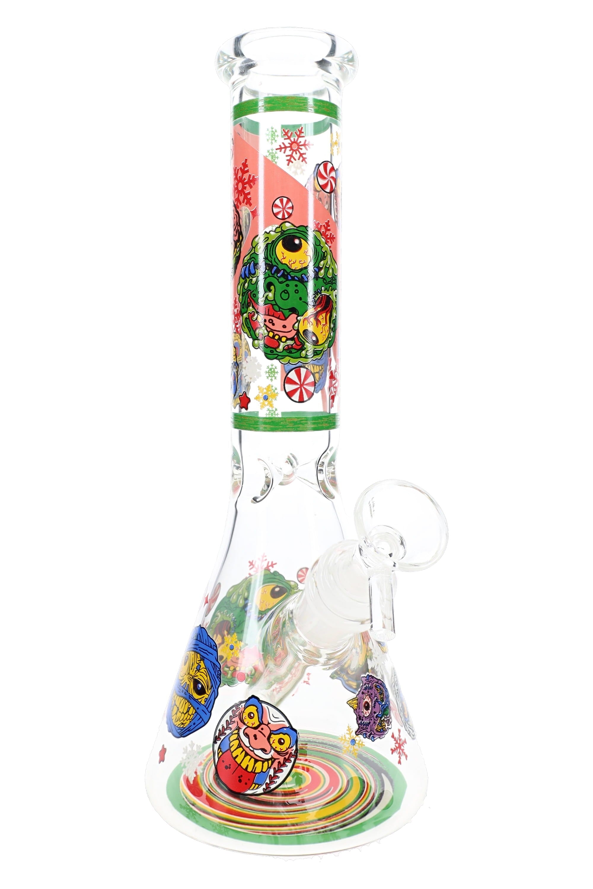 Decal Glass Beaker Bong “Silly Shock” – 10″ - Discreet Smoker