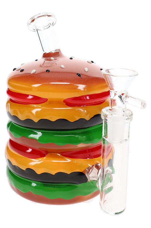 Hamburger Glass Bong “Burger Stack” – 6″ - Discreet Smoker