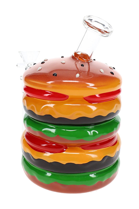 Hamburger Glass Bong “Burger Stack” – 6″ - Discreet Smoker