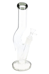 Zig Zag Glass Straight Tube Bong “Swerve Serve” – 11½″ - Discreet Smoker