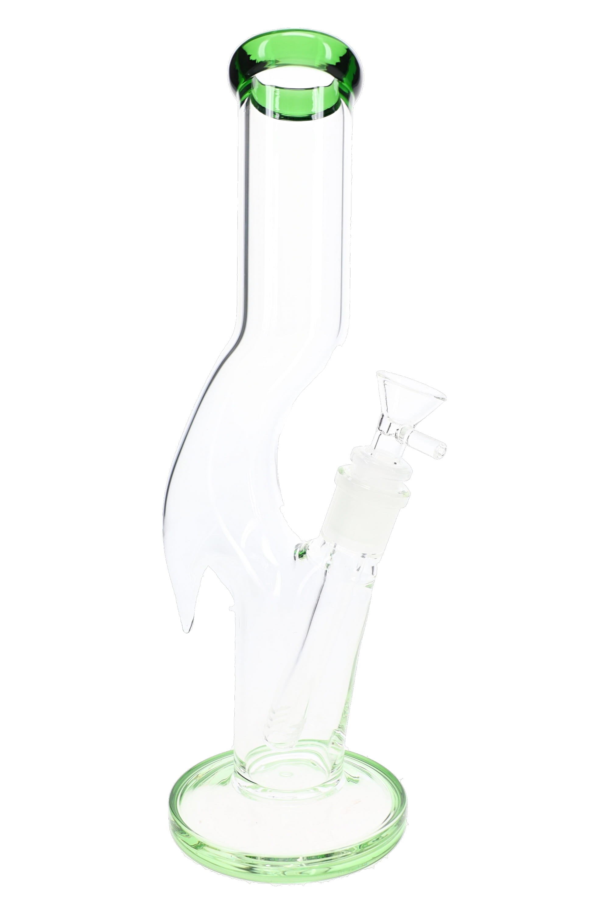 Zig Zag Glass Straight Tube Bong “Swerve Serve” – 11½″ - Discreet Smoker