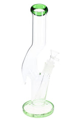 Zig Zag Glass Straight Tube Bong “Swerve Serve” – 11½″ - Discreet Smoker