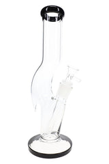 Zig Zag Glass Straight Tube Bong “Swerve Serve” – 11½″ - Discreet Smoker