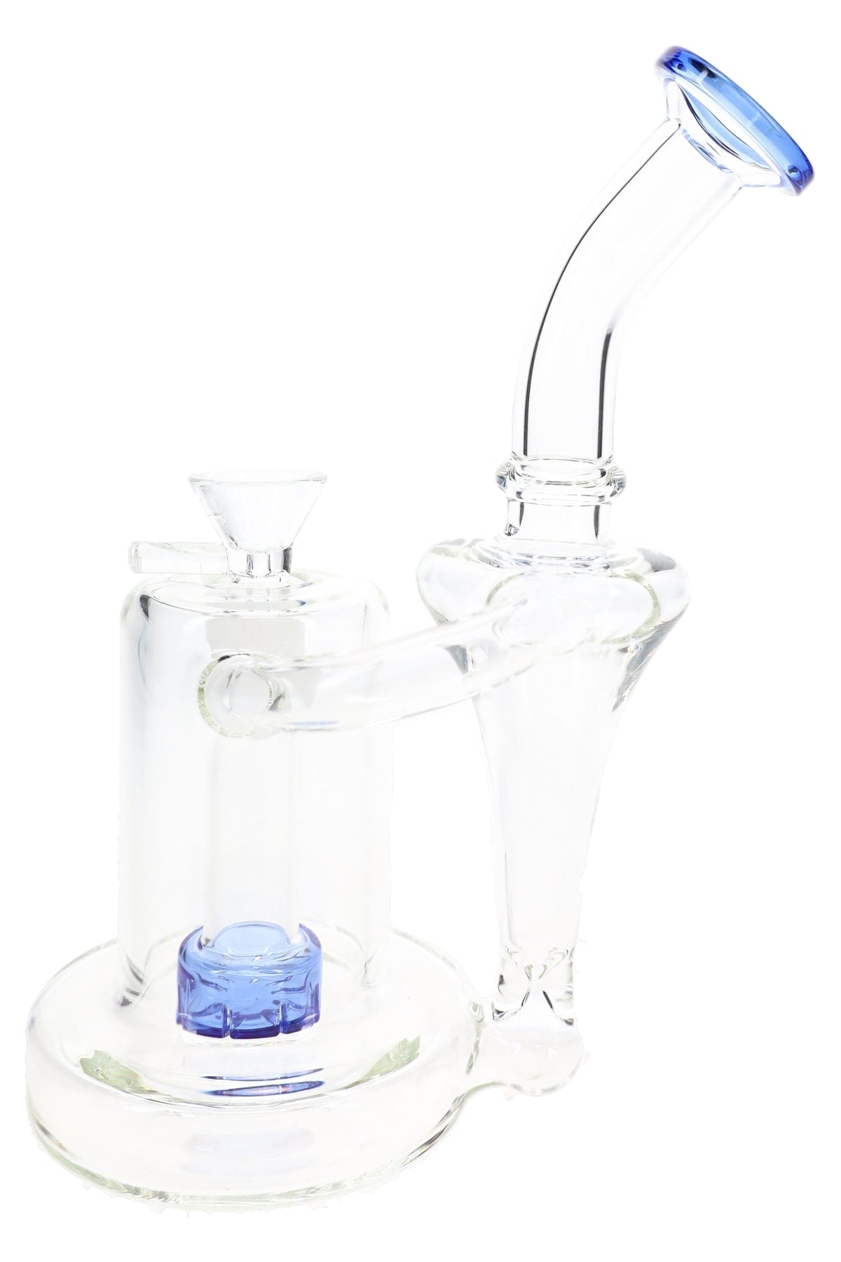 Showerhead Recycler Glass Bong “Loop Lift” – 7½″ – Assorted Colors