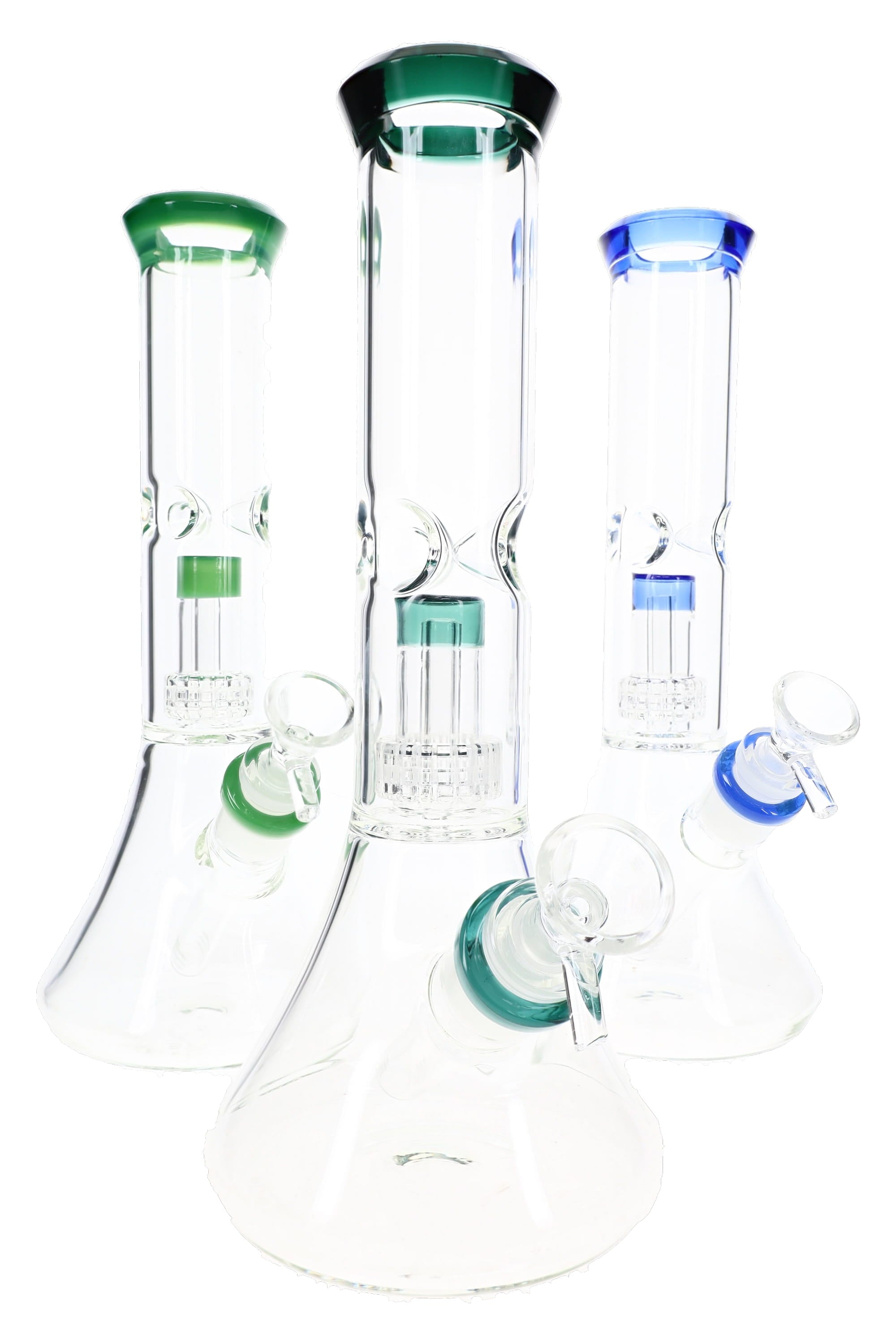 Dome Matrix Glass Beaker Bong “Cool Column” – 11″ – Assorted Colors - Discreet Smoker