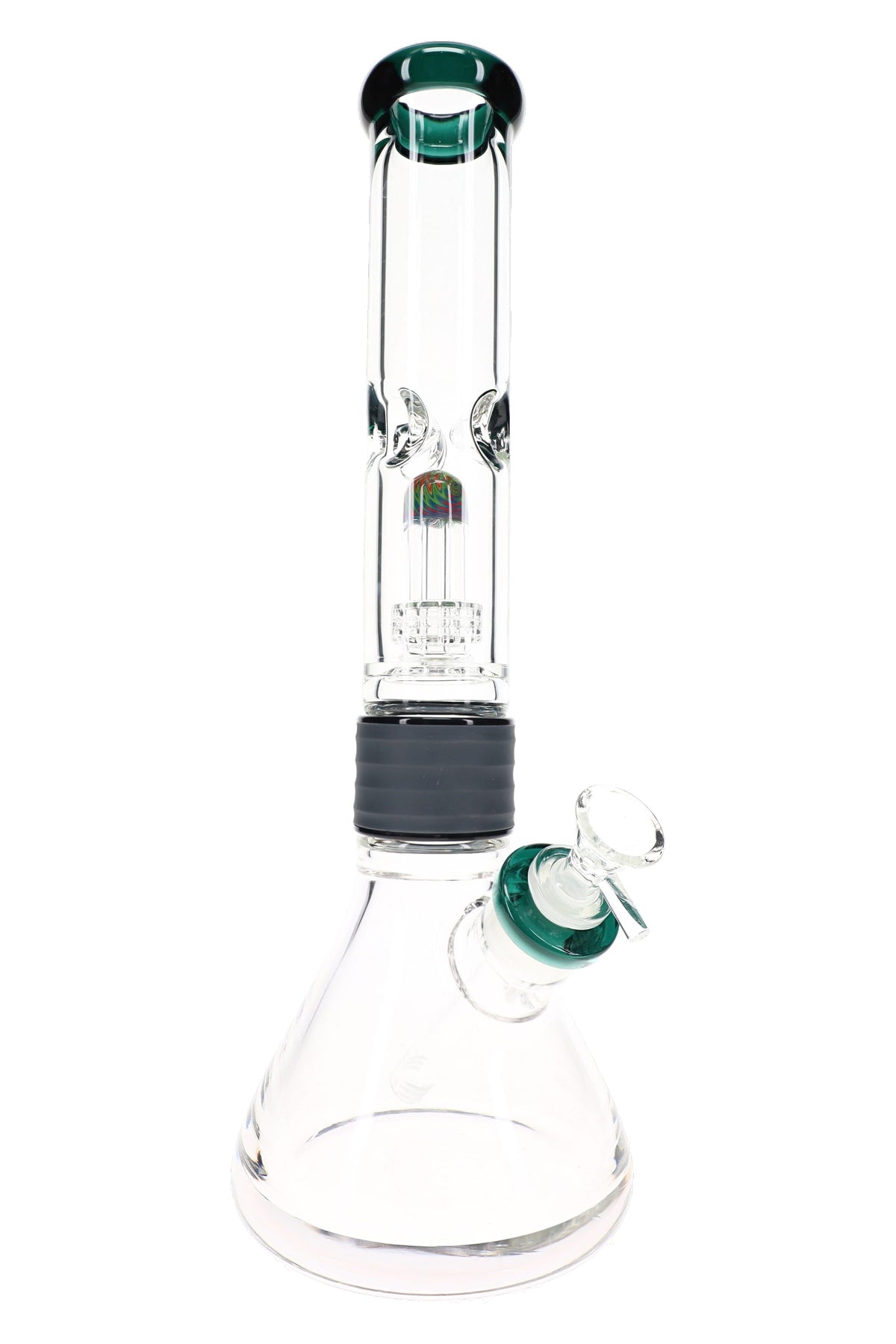 Two-Part Dome Matrix Glass Beaker Bong “Split Stack” – 15½″ - Discreet Smoker