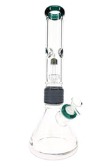 Two-Part Dome Matrix Glass Beaker Bong “Split Stack” – 15½″ - Discreet Smoker