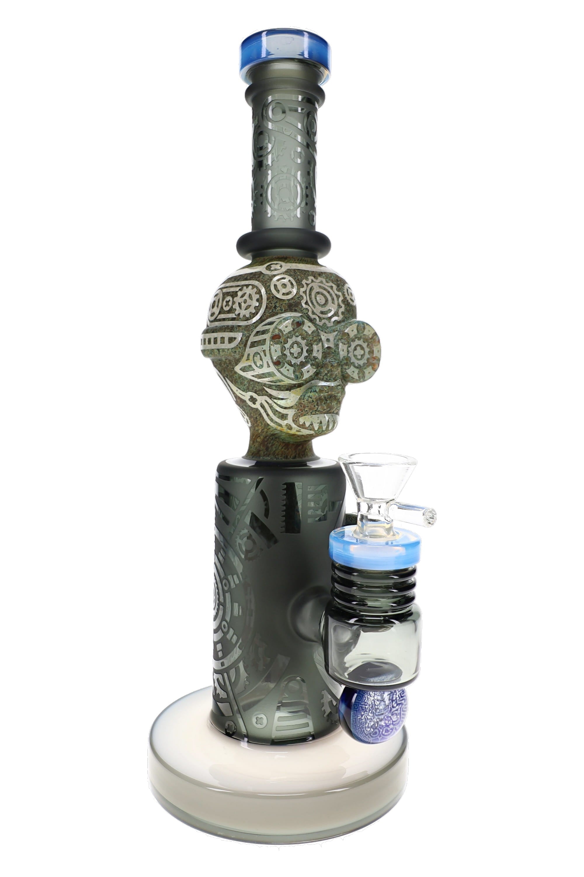 Frosted Stone Alien Glass Bong “Ancient Visitor” – 11″ – Assorted - Discreet Smoker
