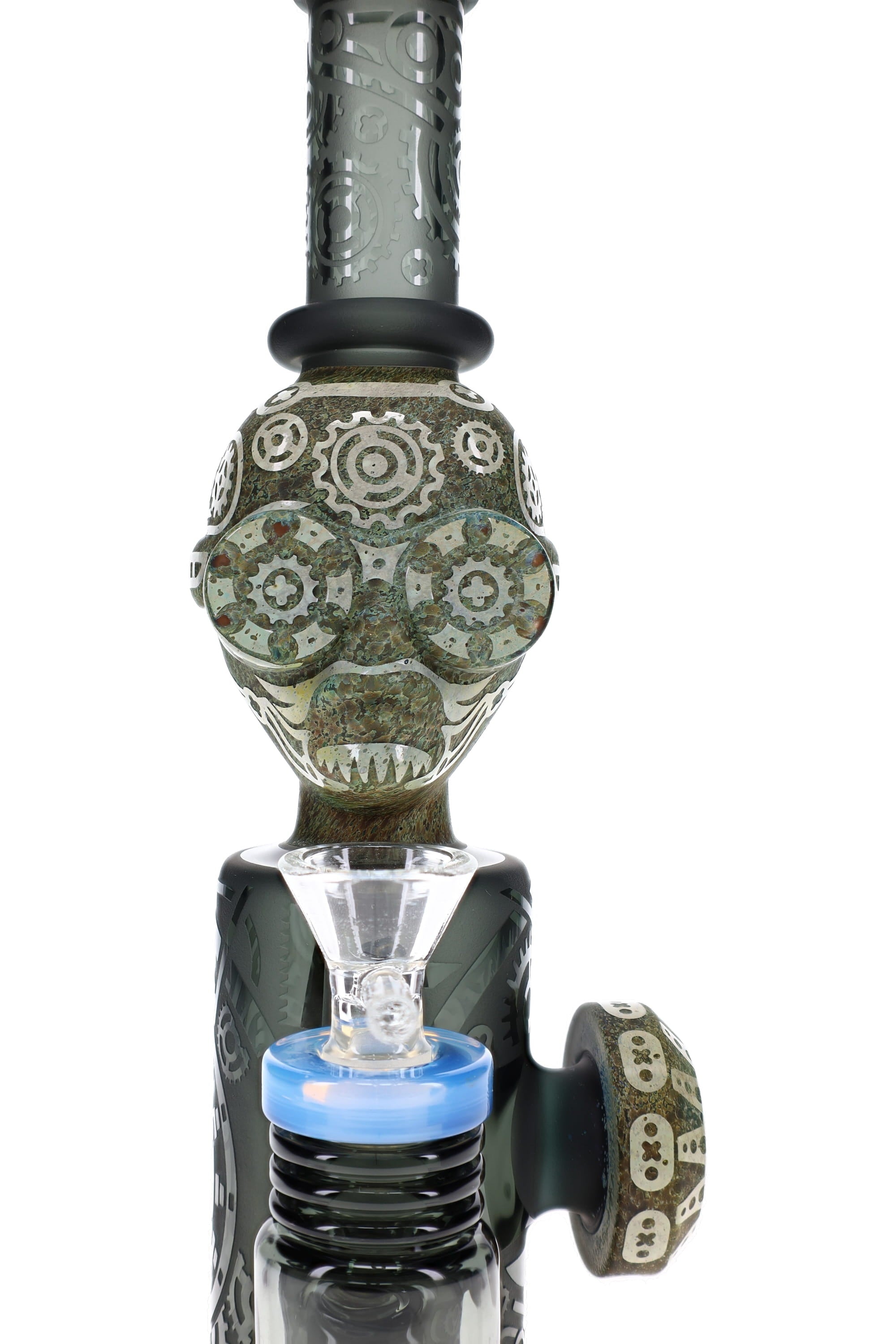 Frosted Stone Alien Glass Bong “Ancient Visitor” – 11″ – Assorted - Discreet Smoker