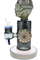 Frosted Stone Alien Glass Bong “Ancient Visitor” – 11″ – Assorted - Discreet Smoker
