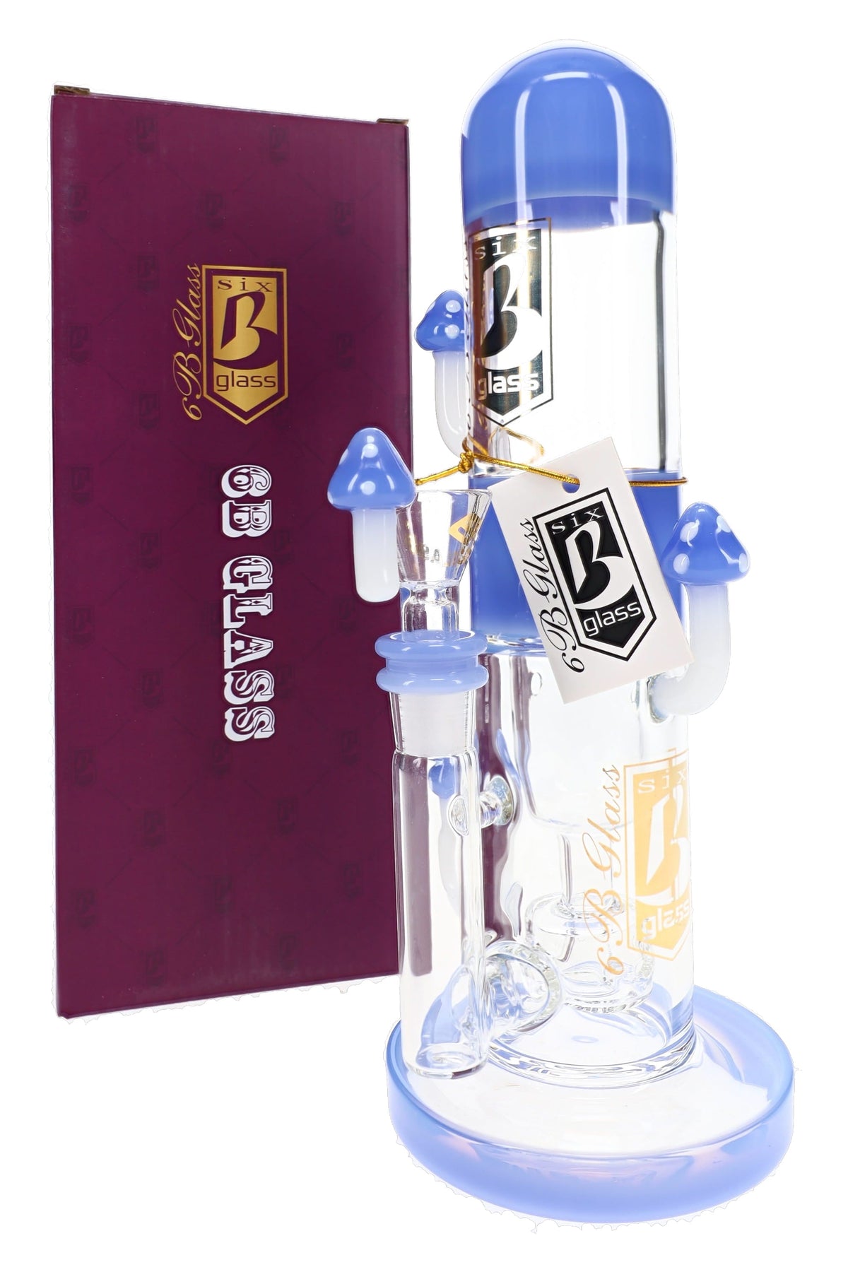 6B Glass Mushroom Showerhead Perc Bong – 10″ – Assorted Colors