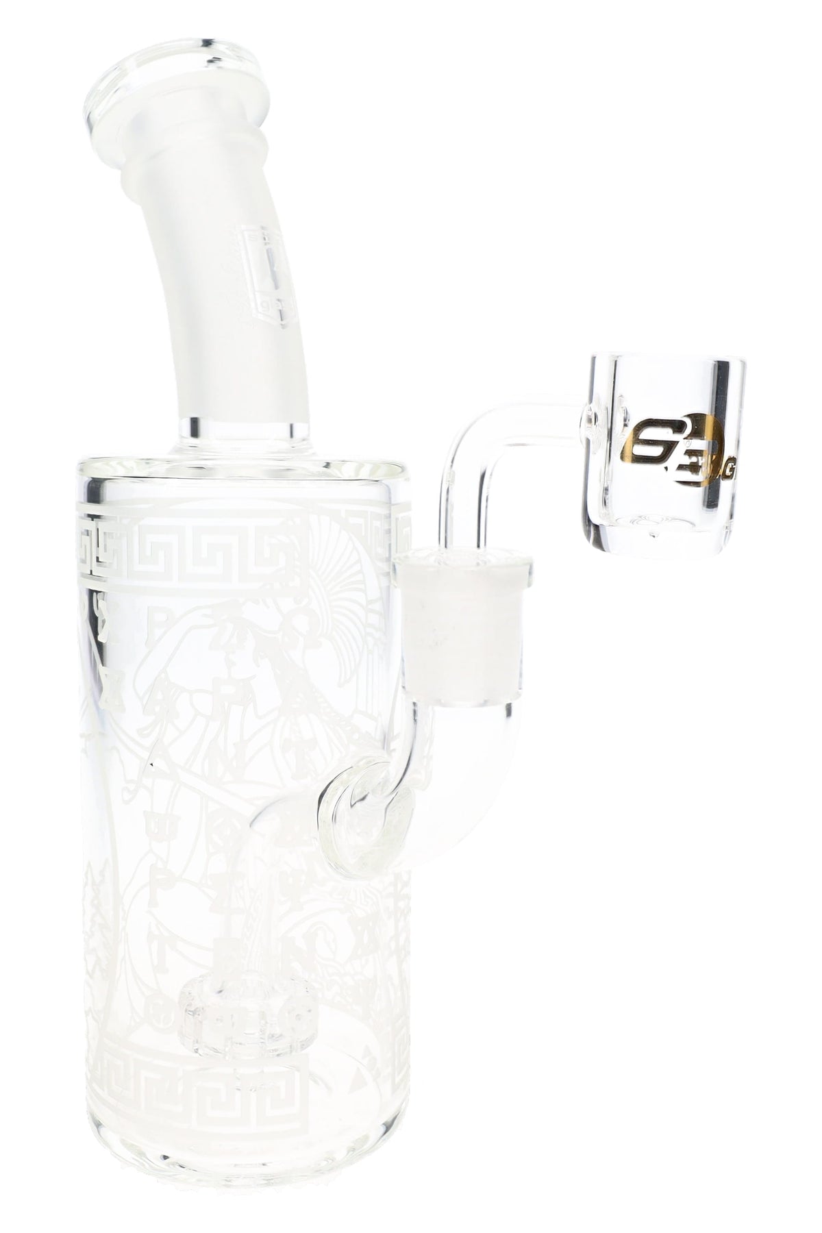 6B Glass Frosted Athena Showerhead Perc Dab Rig – 8½″