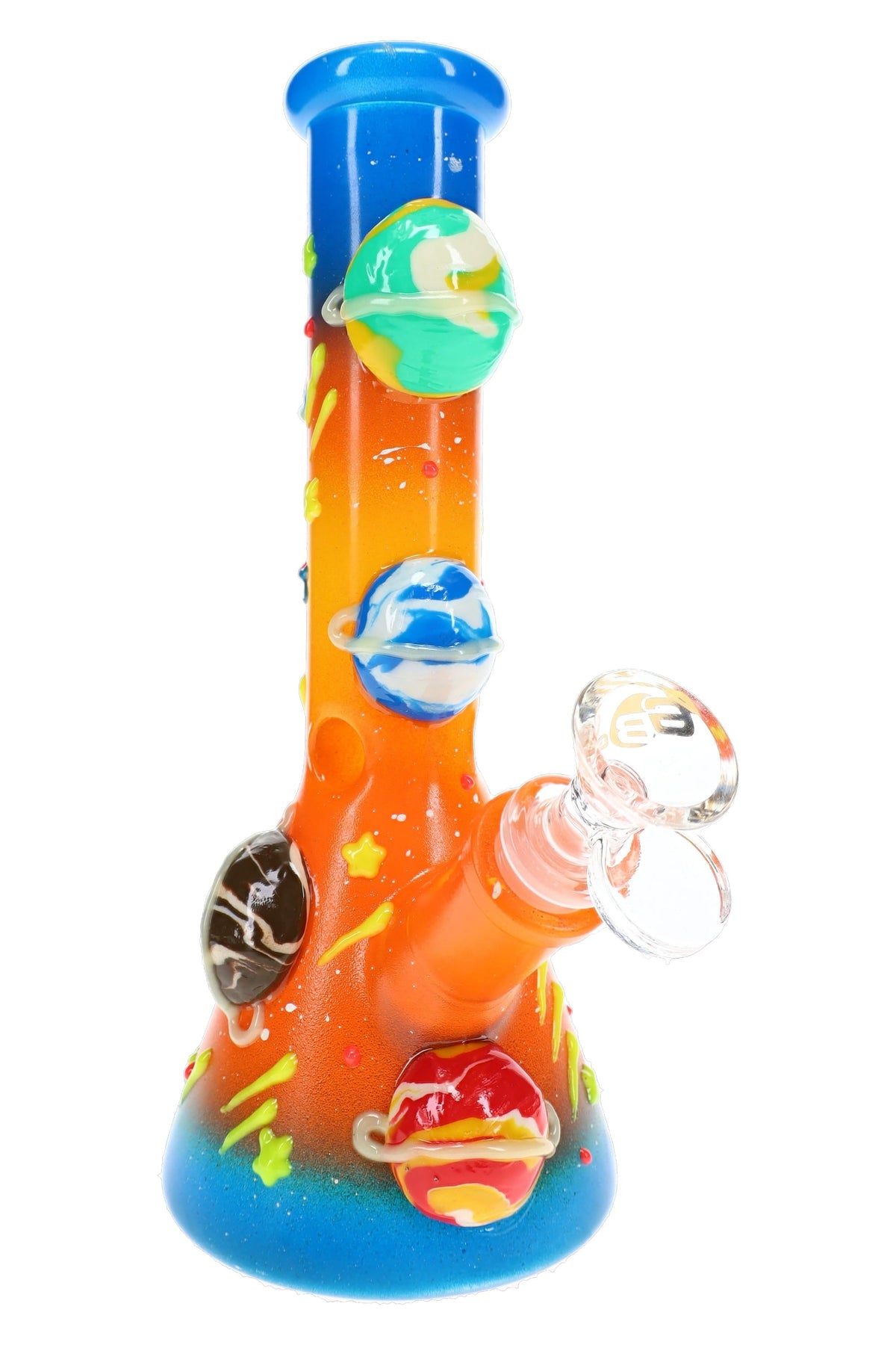 6B Glass Glow-in-the-Dark Planetary Glass Beaker Bong – 9½″ - Discreet Smoker